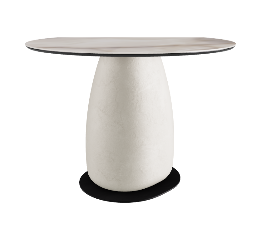 Diameter 100 x Height 73 cm Round Shaped_Alabastro_Oslo_Black Embossed