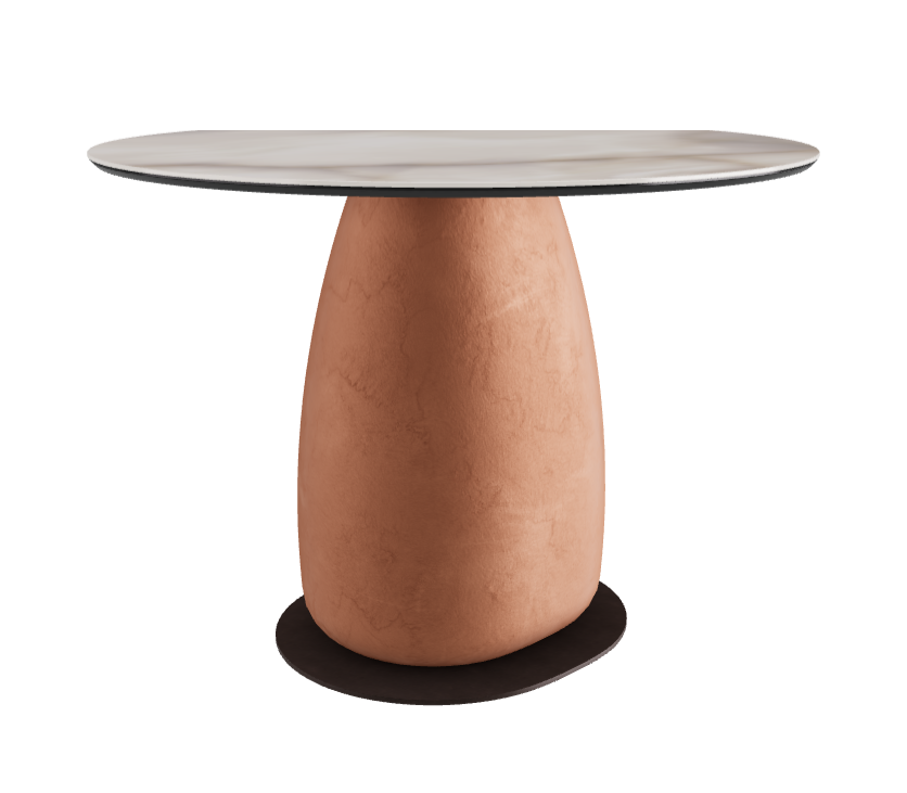Diameter 100 x Height 73 cm Round Shaped_Alabastro_Marrakech_Bronze Embossed