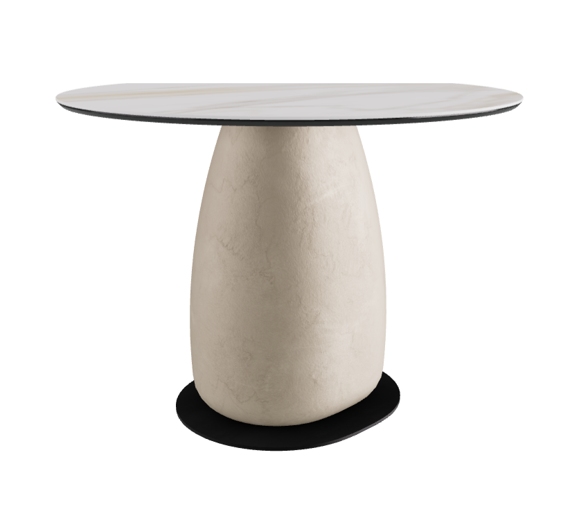 Diameter 100 x Height 73 cm Round Shaped_Matt Golden Calacatta_Cairo_Black Embossed