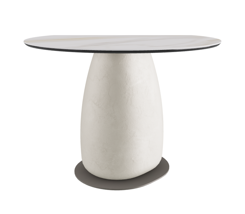 Diameter 100 x Height 73 cm Round Shaped_Matt Golden Calacatta_Oslo_Titanium Embossed