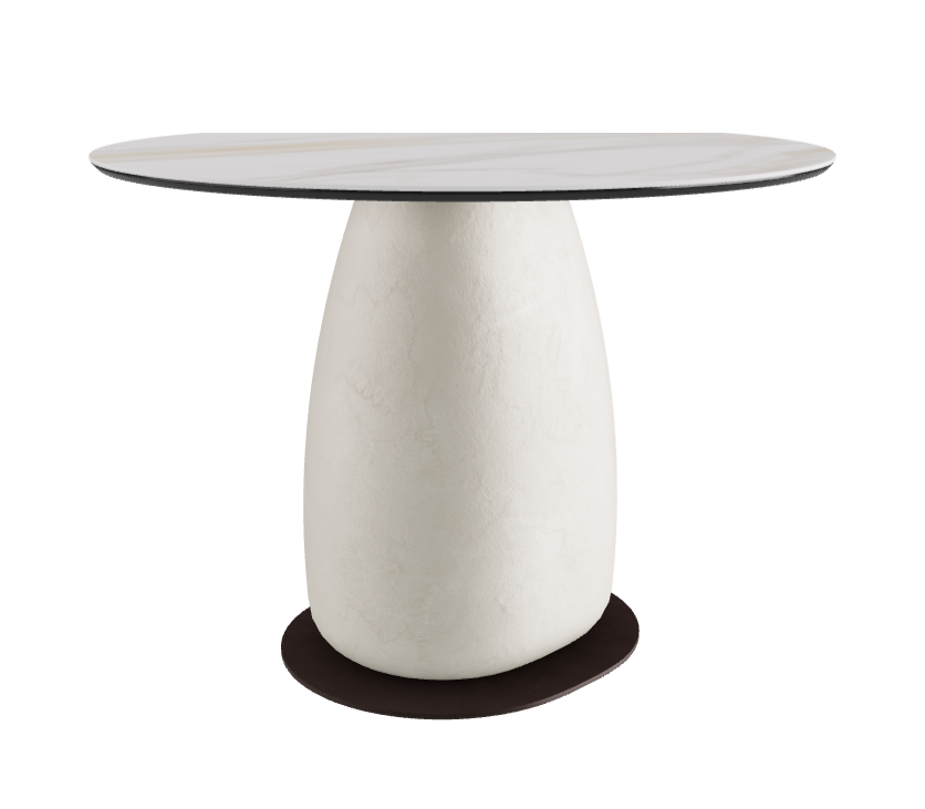 Diameter 100 x Height 73 cm Round Shaped_Matt Golden Calacatta_Oslo_Bronze Embossed