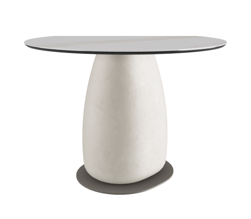Diameter 100 x Height 73 cm Round Shaped_Glossy Golden Calacatta_Oslo_Titanium Embossed