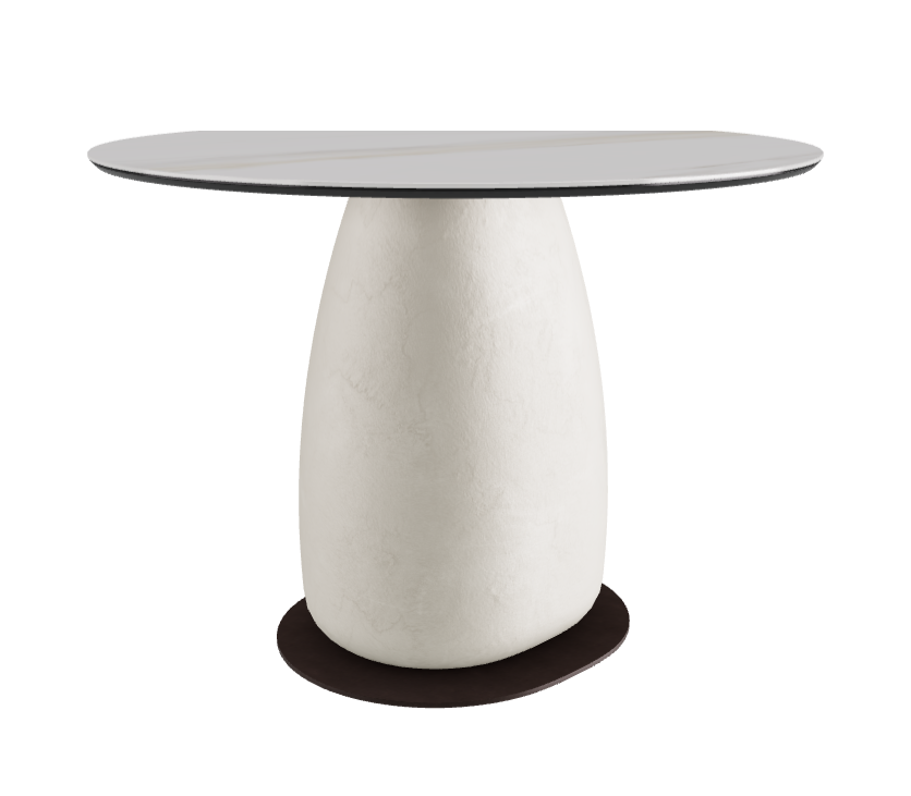 Diameter 100 x Height 73 cm Round Shaped_Glossy Golden Calacatta_Oslo_Bronze Embossed