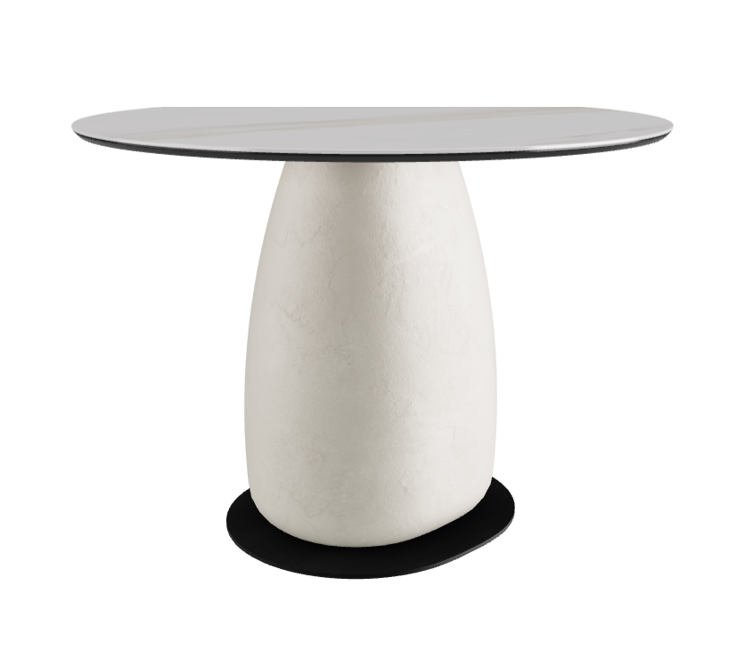Diameter 100 x Height 73 cm Round Shaped_Glossy Golden Calacatta_Oslo_Black Embossed
