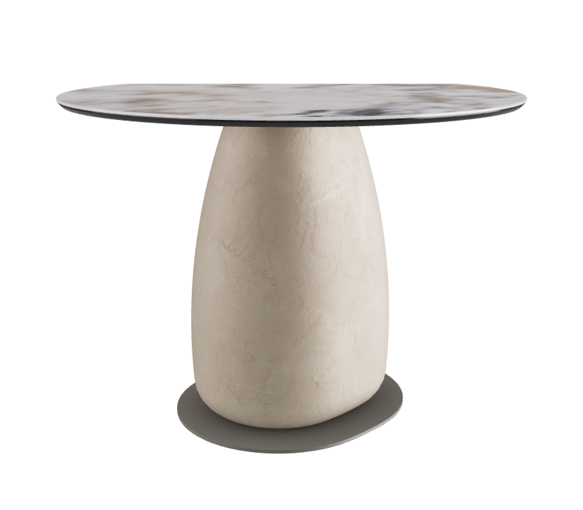 Diameter 100 x Height 73 cm Round Shaped_Makalu_Cairo_Titanium Embossed