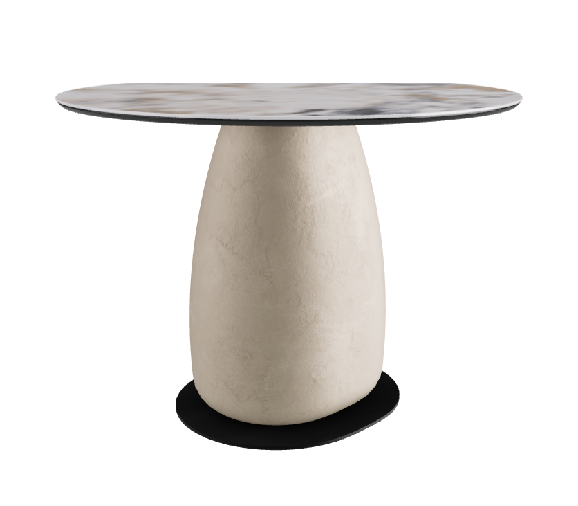 Diameter 100 x Height 73 cm Round Shaped_Makalu_Cairo_Black Embossed