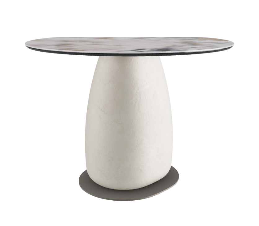 Diameter 100 x Height 73 cm Round Shaped_Makalu_Oslo_Titanium Embossed
