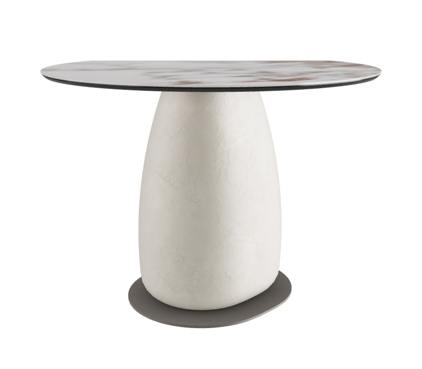 Diameter 100 x Height 73 cm Round Shaped_Breccia_Oslo_Titanium Embossed