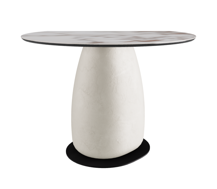 Diameter 100 x Height 73 cm Round Shaped_Breccia_Oslo_Black Embossed