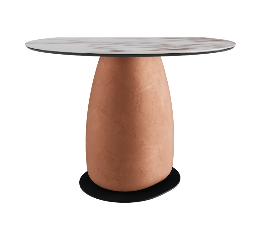 Diameter 100 x Height 73 cm Round Shaped_Breccia_Marrakech_Black Embossed