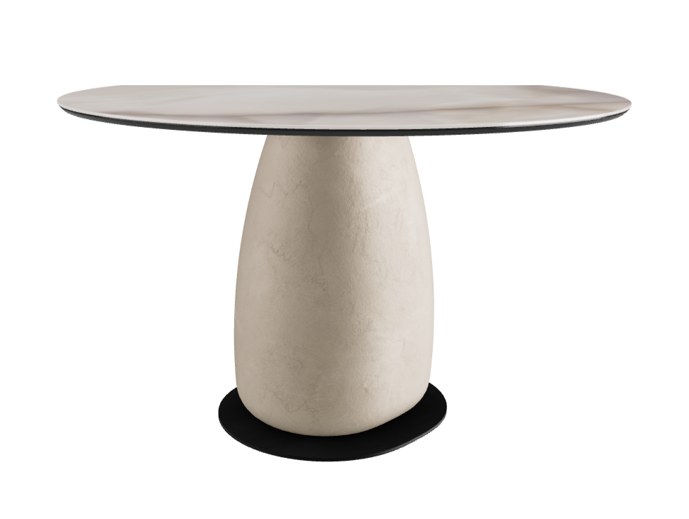 Diameter 118 x Height 73 cm Round Shaped_Alabastro_Cairo_Black Embossed