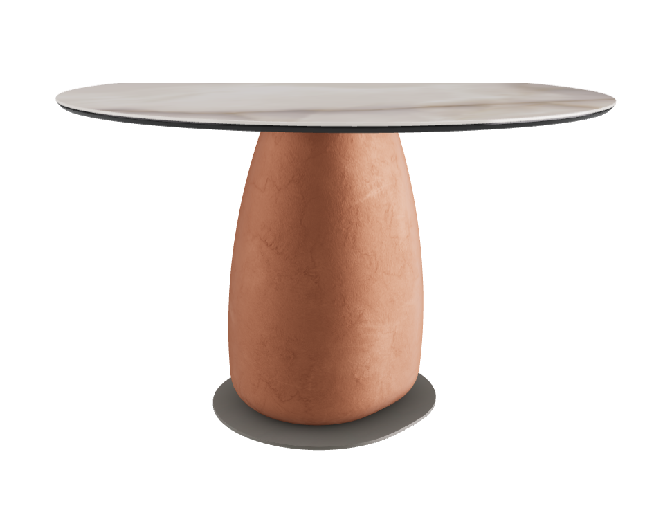 Diameter 118 x Height 73 cm Round Shaped_Alabastro_Marrakech_Titanium Embossed