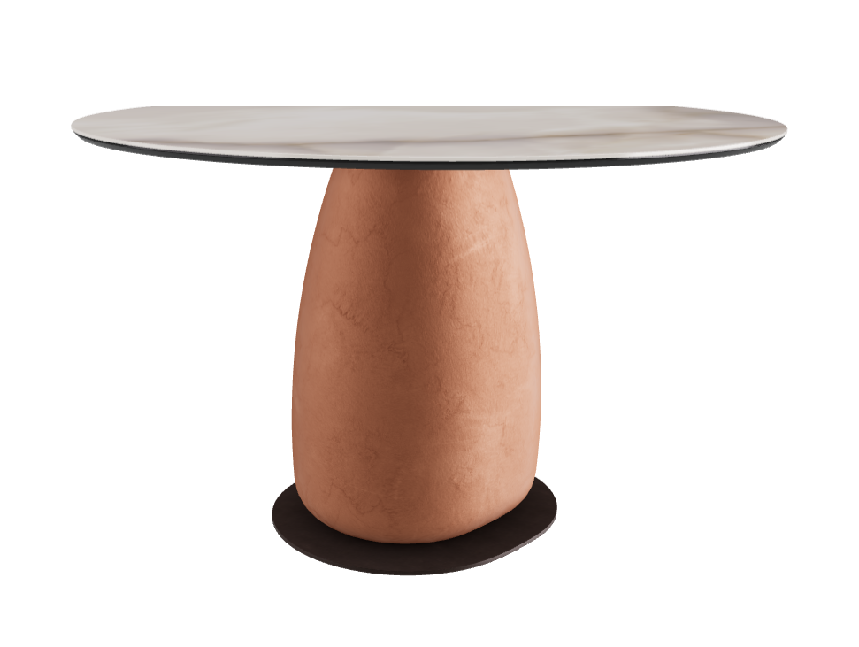 Diameter 118 x Height 73 cm Round Shaped_Alabastro_Marrakech_Bronze Embossed