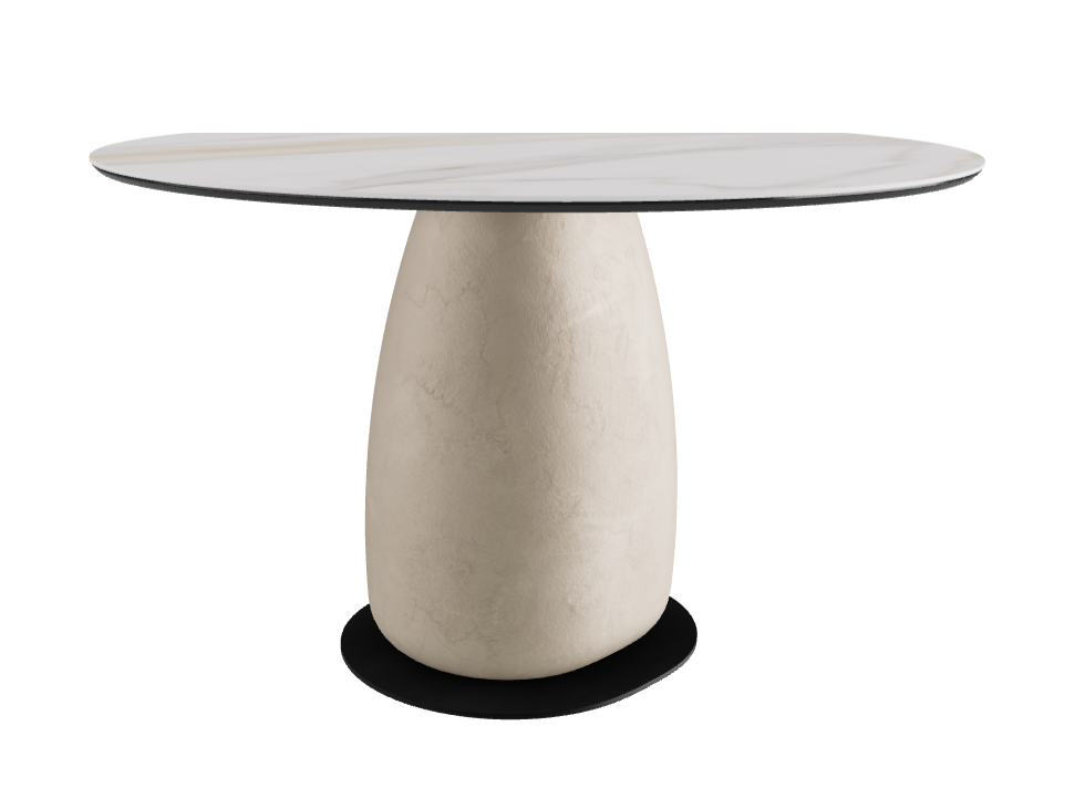 Diameter 118 x Height 73 cm Round Shaped_Matt Golden Calacatta_Cairo_Black Embossed