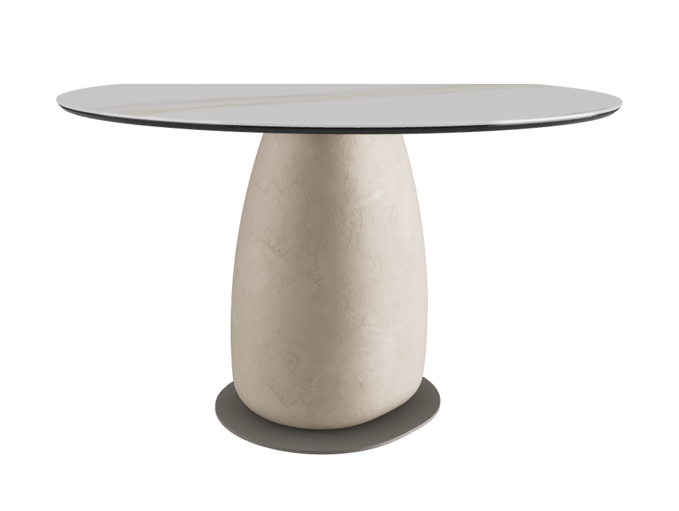 Diameter 118 x Height 73 cm Round Shaped_Glossy Golden Calacatta_Cairo_Titanium Embossed