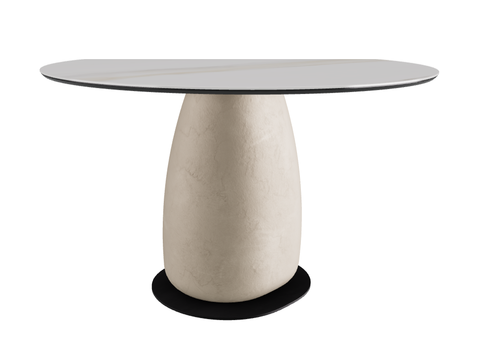 Diameter 118 x Height 73 cm Round Shaped_Glossy Golden Calacatta_Cairo_Black Embossed