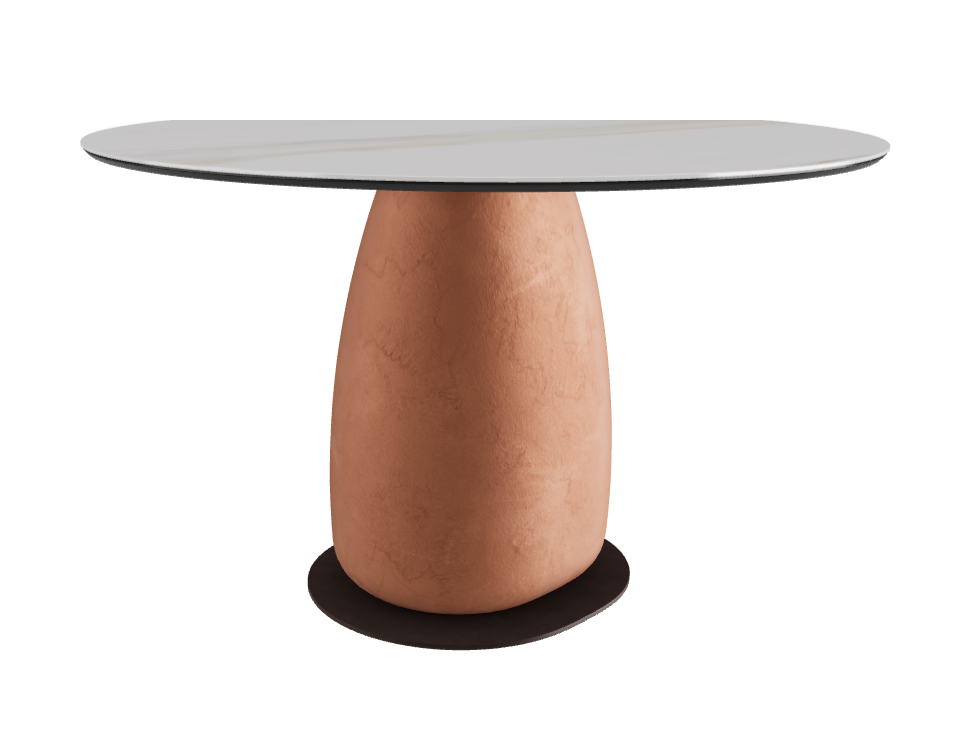 Diameter 118 x Height 73 cm Round Shaped_Glossy Golden Calacatta_Marrakech_Bronze Embossed