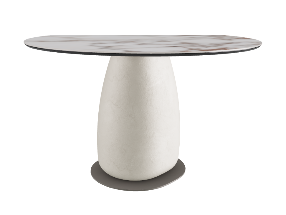 Diameter 118 x Height 73 cm Round Shaped_Breccia_Oslo_Titanium Embossed