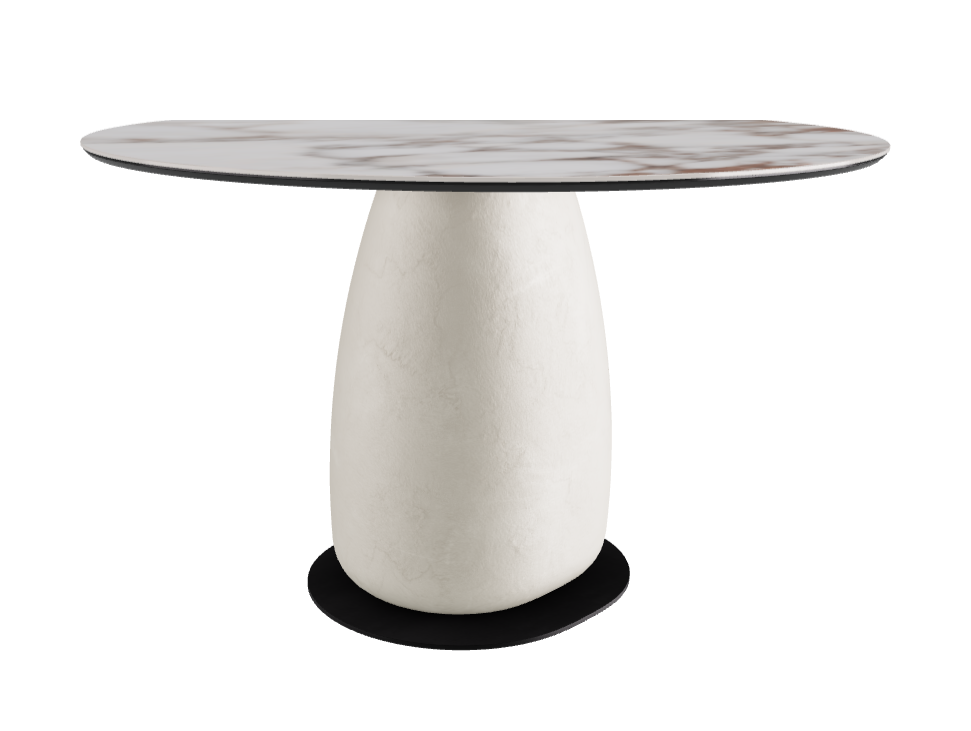 Diameter 118 x Height 73 cm Round Shaped_Breccia_Oslo_Black Embossed