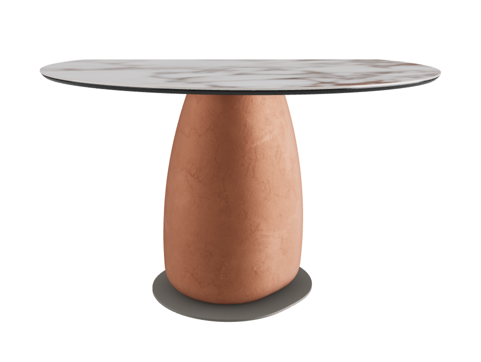 Diameter 118 x Height 73 cm Round Shaped_Breccia_Marrakech_Titanium Embossed
