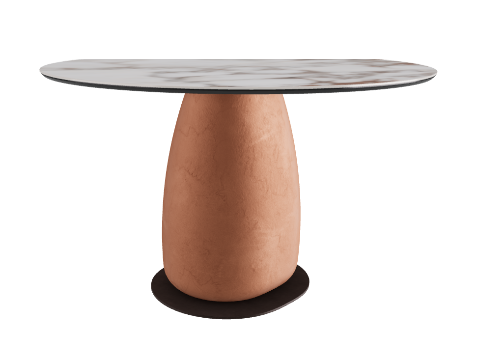Diameter 118 x Height 73 cm Round Shaped_Breccia_Marrakech_Bronze Embossed