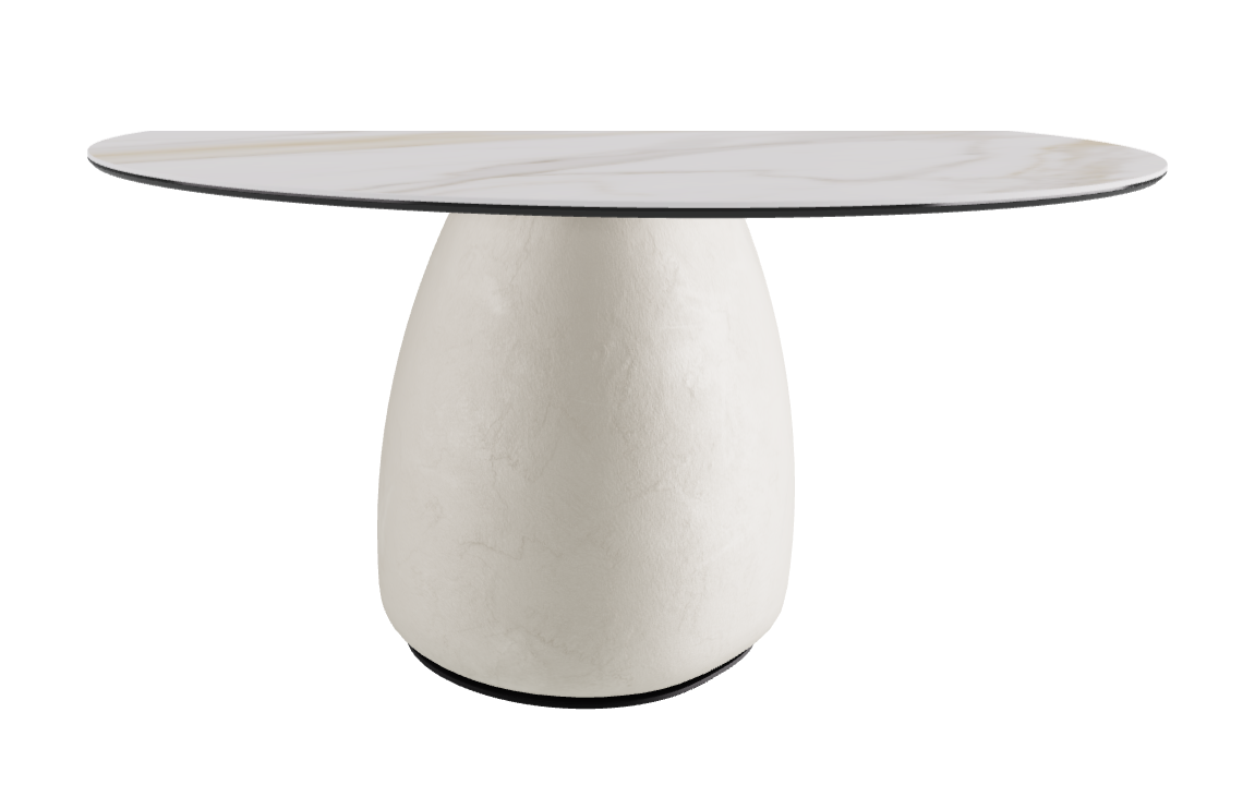 Diameter 140 x Height 73.5 cm  Round Shaped_Matt Golden Calacatta_Oslo_Black Embossed