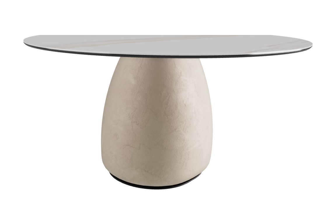 Diameter 140 x Height 73.5 cm  Round Shaped_Glossy Golden Calacatta_Cairo_Black Embossed
