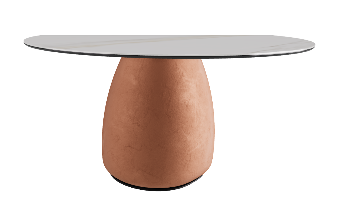 Diameter 140 x Height 73.5 cm  Round Shaped_Glossy Golden Calacatta_Marrakech_Black Embossed