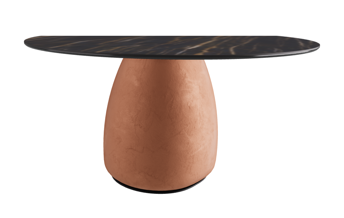 Diameter 140 x Height 73.5 cm  Round Shaped_Matt Portoro_Marrakech_Black Embossed