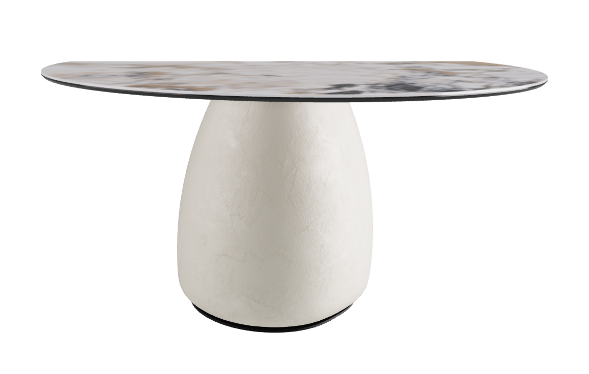 Diameter 140 x Height 73.5 cm  Round Shaped_Makalu_Oslo_Black Embossed