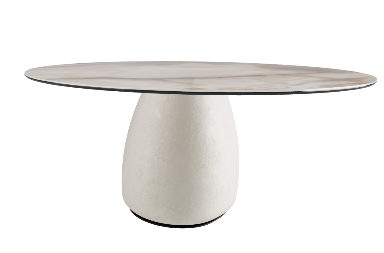 Diameter 158 x Height 73.5 cm  Round Shaped_Alabastro_Oslo_Black Embossed