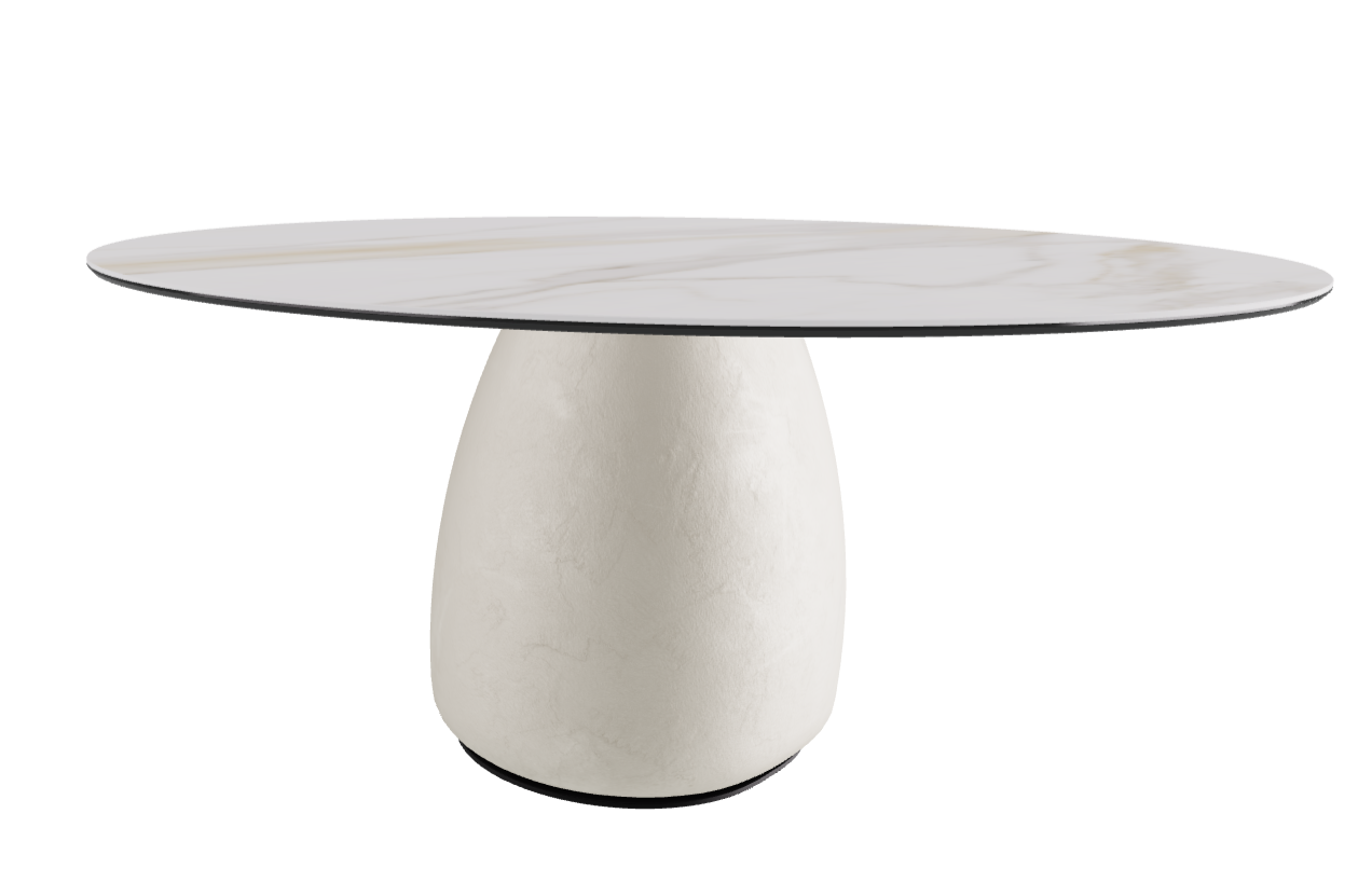 Diameter 158 x Height 73.5 cm  Round Shaped_Matt Golden Calacatta_Oslo_Black Embossed