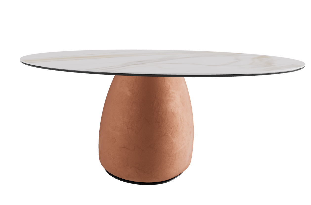 Diameter 158 x Height 73.5 cm  Round Shaped_Matt Golden Calacatta_Marrakech_Black Embossed