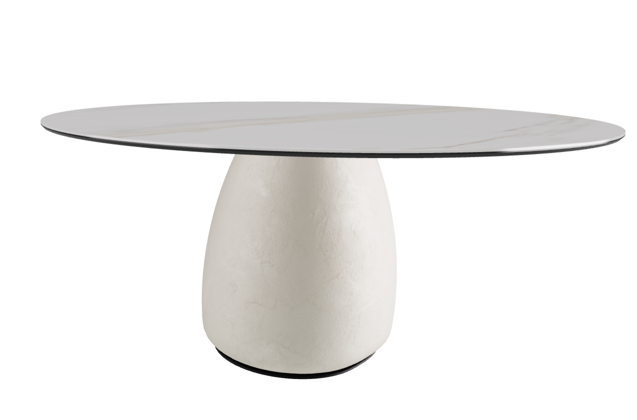 Diameter 158 x Height 73.5 cm  Round Shaped_Glossy Golden Calacatta_Oslo_Black Embossed