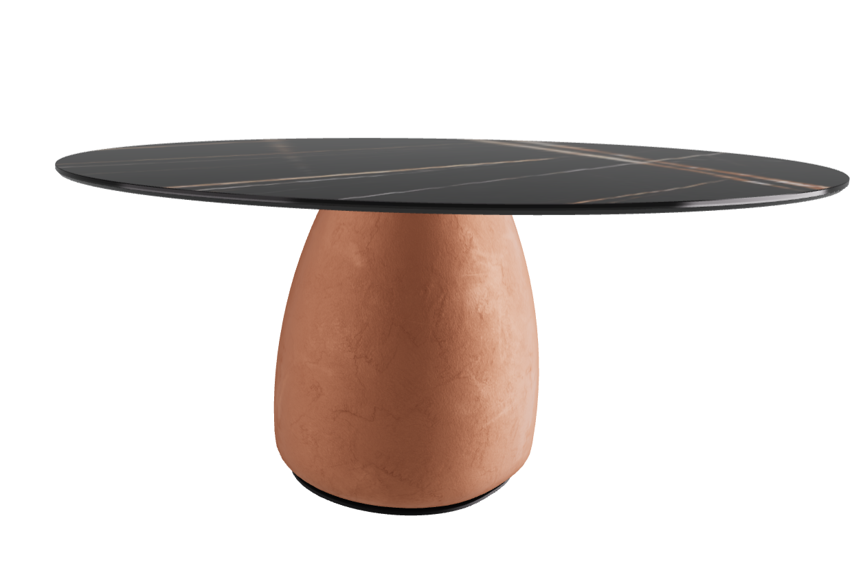 Diameter 158 x Height 73.5 cm  Round Shaped_Glossy Sahara Noir_Marrakech_Black Embossed