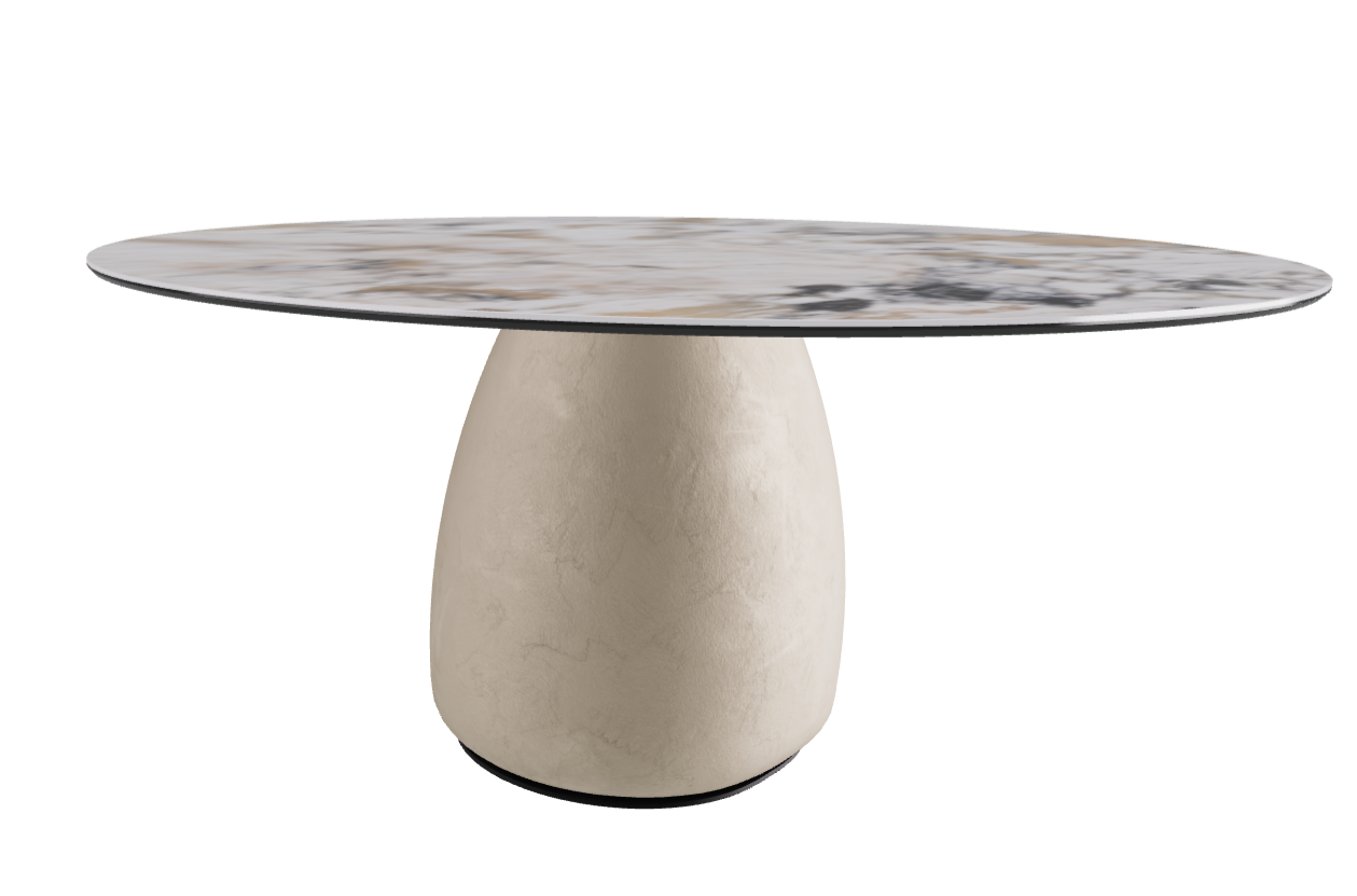 Diameter 158 x Height 73.5 cm  Round Shaped_Makalu_Cairo_Black Embossed