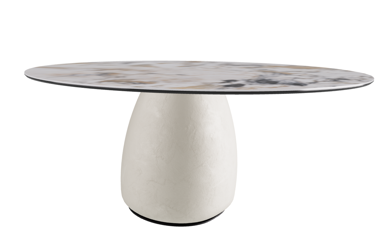Diameter 158 x Height 73.5 cm  Round Shaped_Makalu_Oslo_Black Embossed