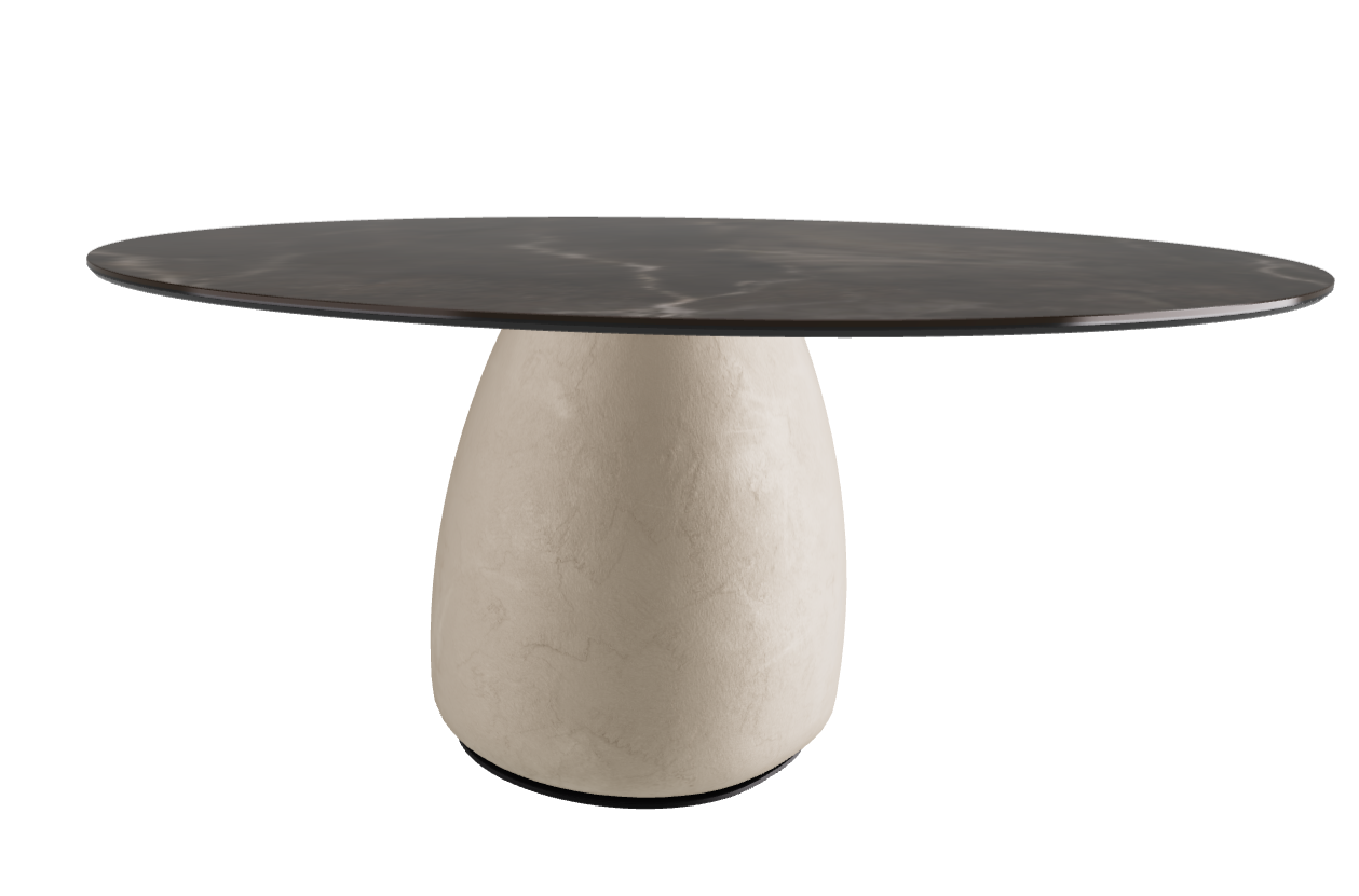Diameter 158 x Height 73.5 cm  Round Shaped_Andromeda_Cairo_Black Embossed