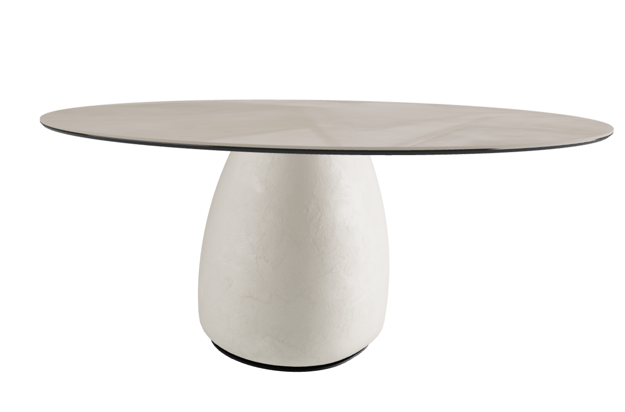 Diameter 158 x Height 73.5 cm  Round Shaped_Luxor_Oslo_Black Embossed