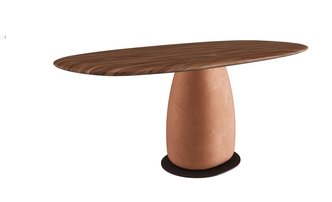 180×90×75.5h U Biscuit Shaped_Walnut Canaletto_Marrakech_Bronze Embossed