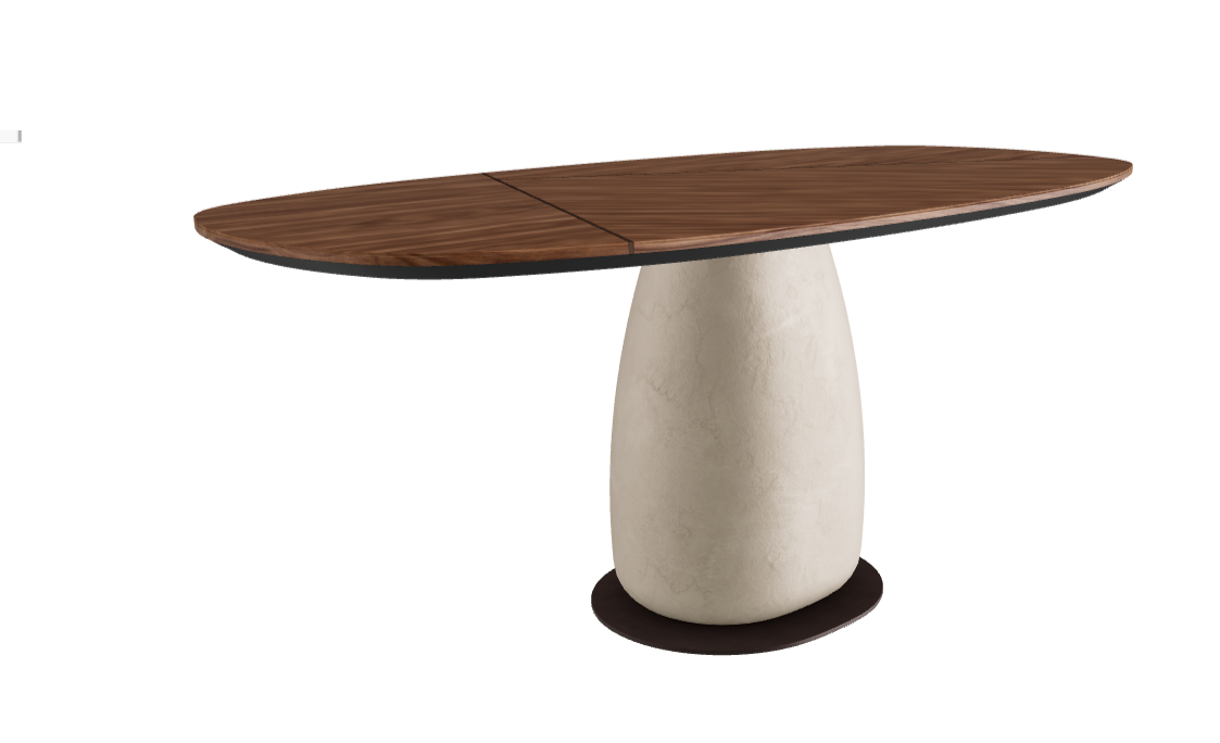 180x90x75.5h Y Oval Shaped_Walnut Canaletto_Cairo_Bronze Embossed