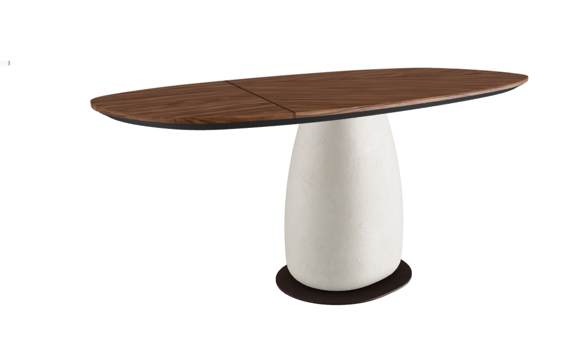 180x90x75.5h Y Oval Shaped_Walnut Canaletto_Oslo_Bronze Embossed