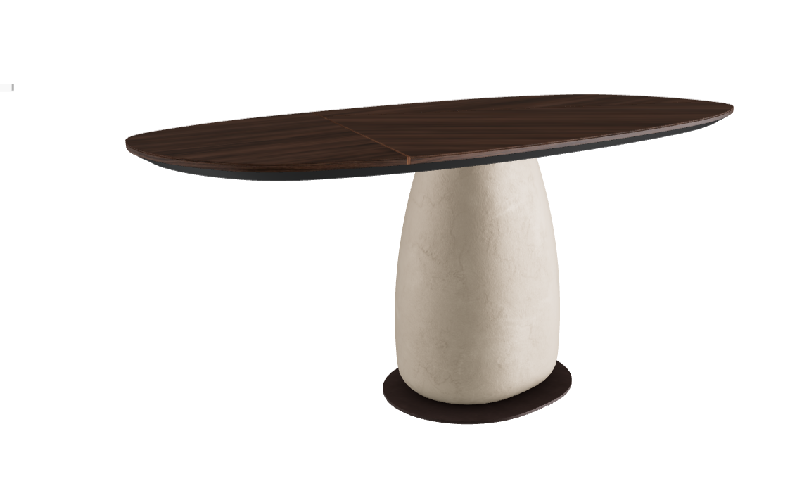 180x90x75.5h Y Oval Shaped_Burned Oak_Cairo_Bronze Embossed