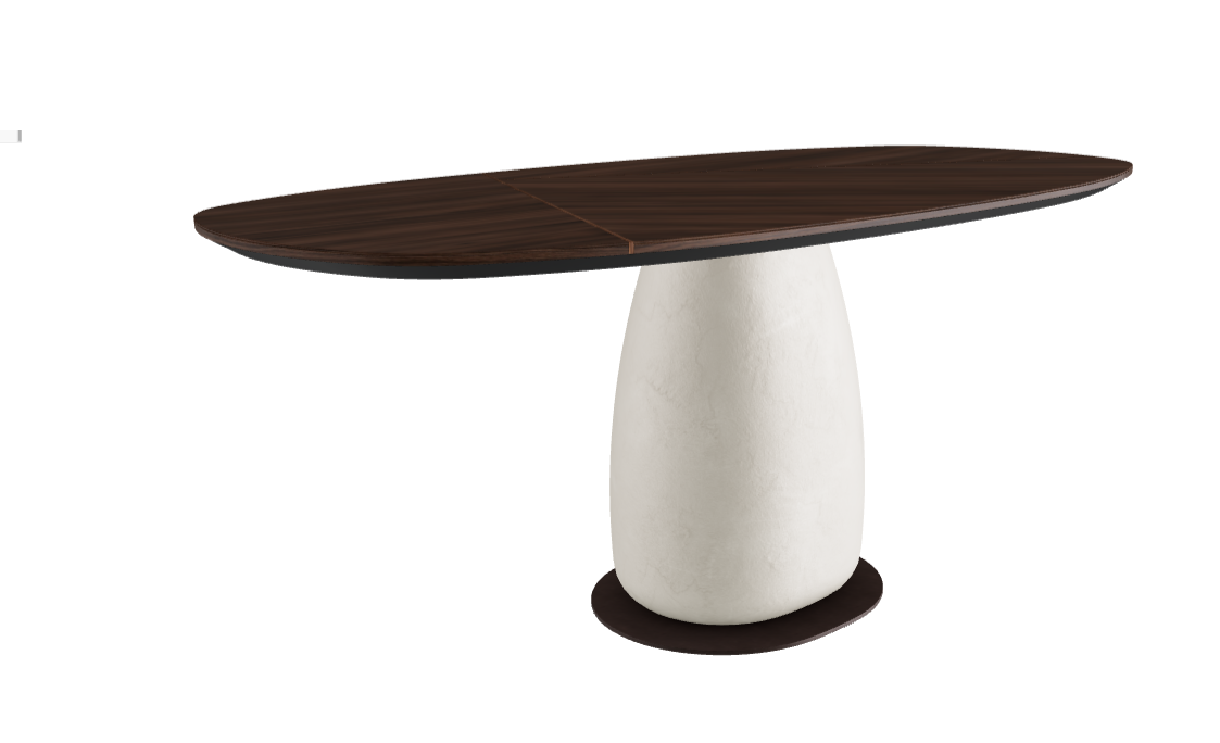 180x90x75.5h Y Oval Shaped_Burned Oak_Oslo_Bronze Embossed