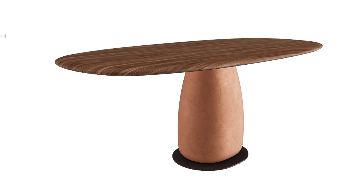 200×100×75.5h U Biscuit Shaped_Walnut Canaletto_Marrakech_Bronze Embossed