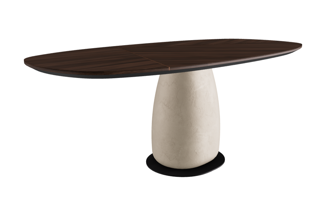 200x100x75.5h Y Oval Shaped_Burned Oak_Cairo_Black Embossed
