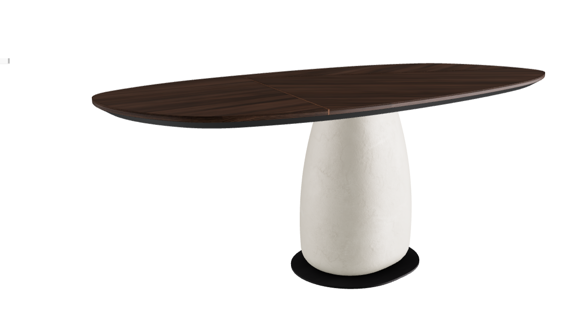 200x100x75.5h Y Oval Shaped_Burned Oak_Oslo_Black Embossed