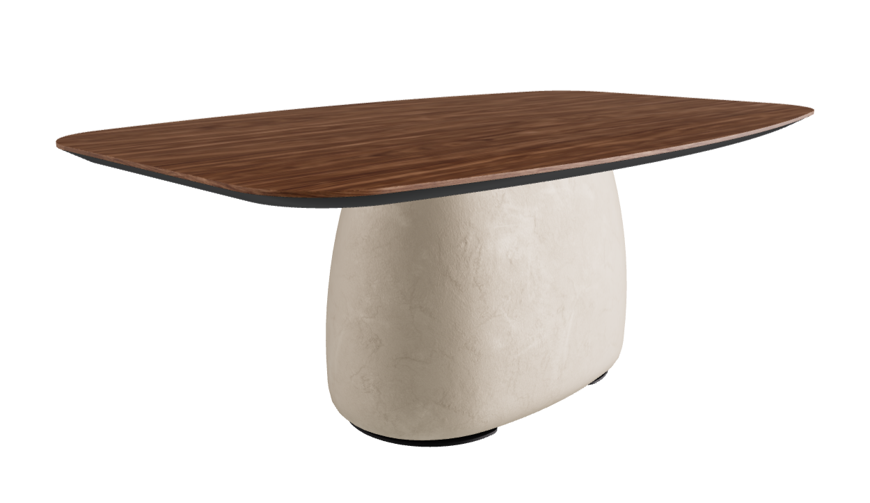 200×120×75h B Barrel Shaped_Walnut Canaletto_Cairo_Black Embossed