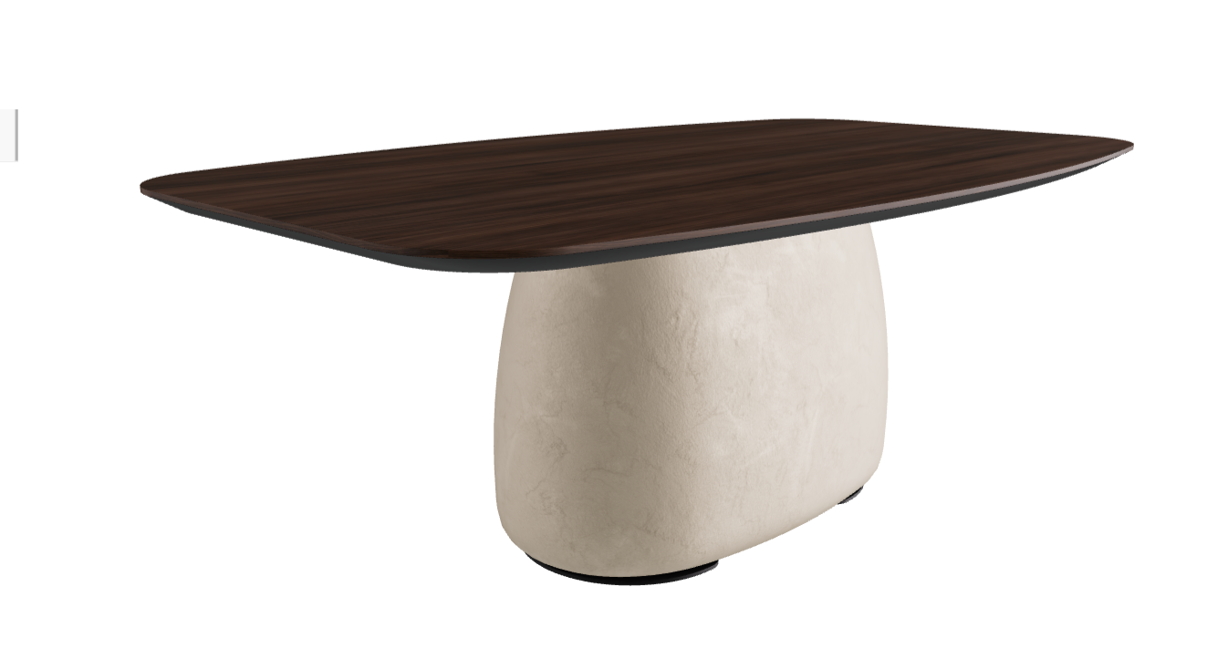 200×120×75h B Barrel Shaped_Burned Oak_Cairo_Black Embossed