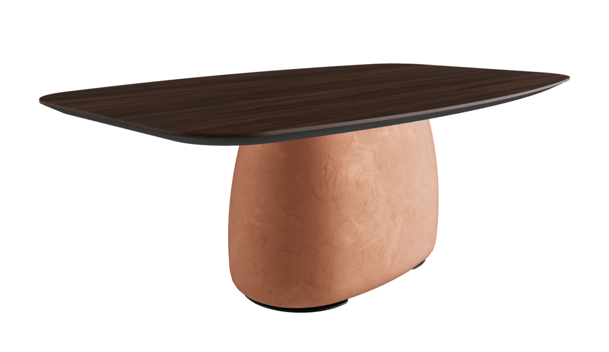 200×120×75h B Barrel Shaped_Burned Oak_Marrakech_Black Embossed
